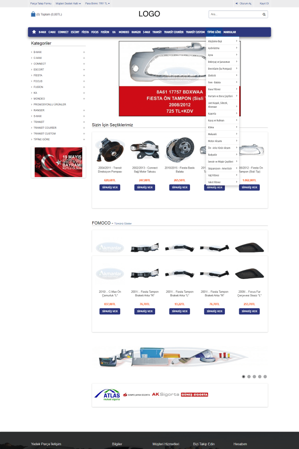 Vehicle Spare Parts E-Commerce Template - E17