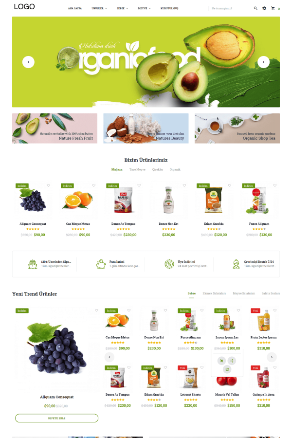 Organic Product E-Commerce Template - E74