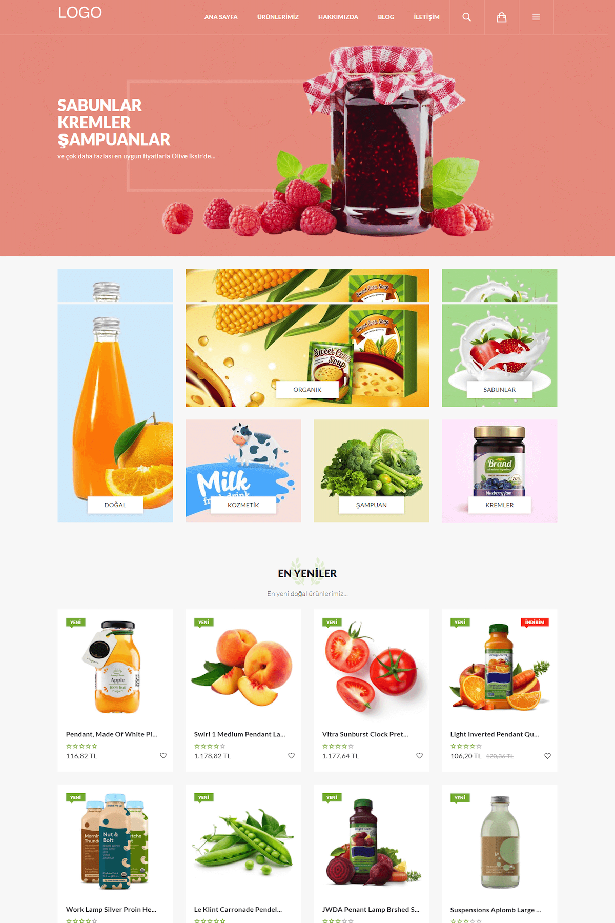 Organic Product E-Commerce Template - E8