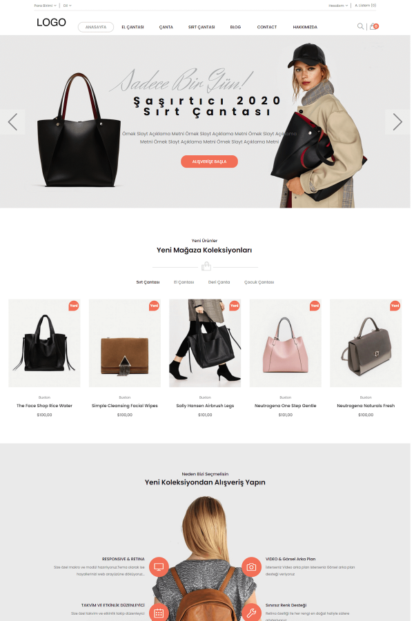 Bag E-Commerce Template - E84
